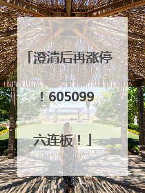 澄清后再涨停！605099六连板！